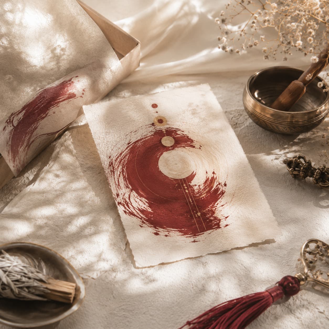Hand-finished Tao protection talisman on parchment
